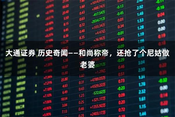 大通证券 历史奇闻——和尚称帝，还抢了个尼姑做老婆